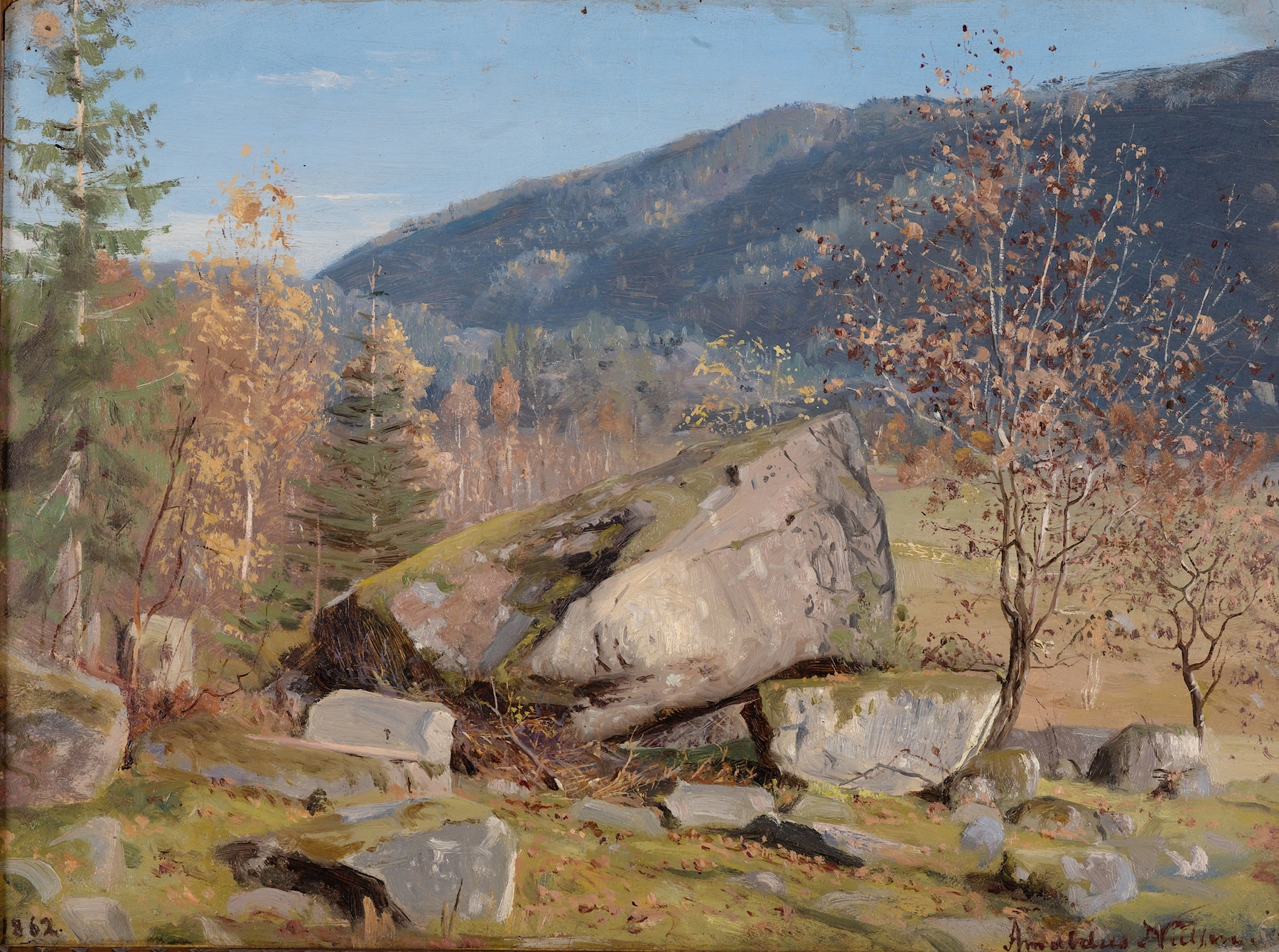 Høstdag. Bjelland, Mandal, by Amaldus Nielsen, public domain