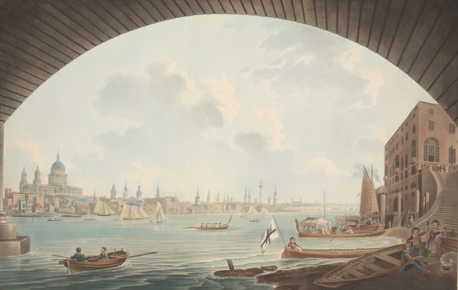 A View of London from Blackfriars Bridge, oil painting by John William Edye
