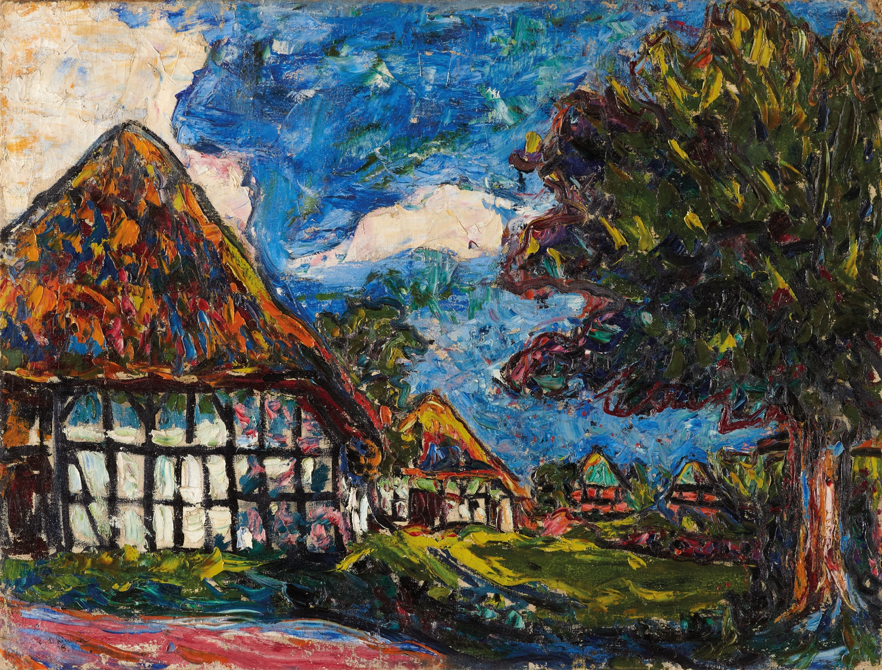 Fehmarn Houses, by Ernst Ludwig Kirchner, public domain