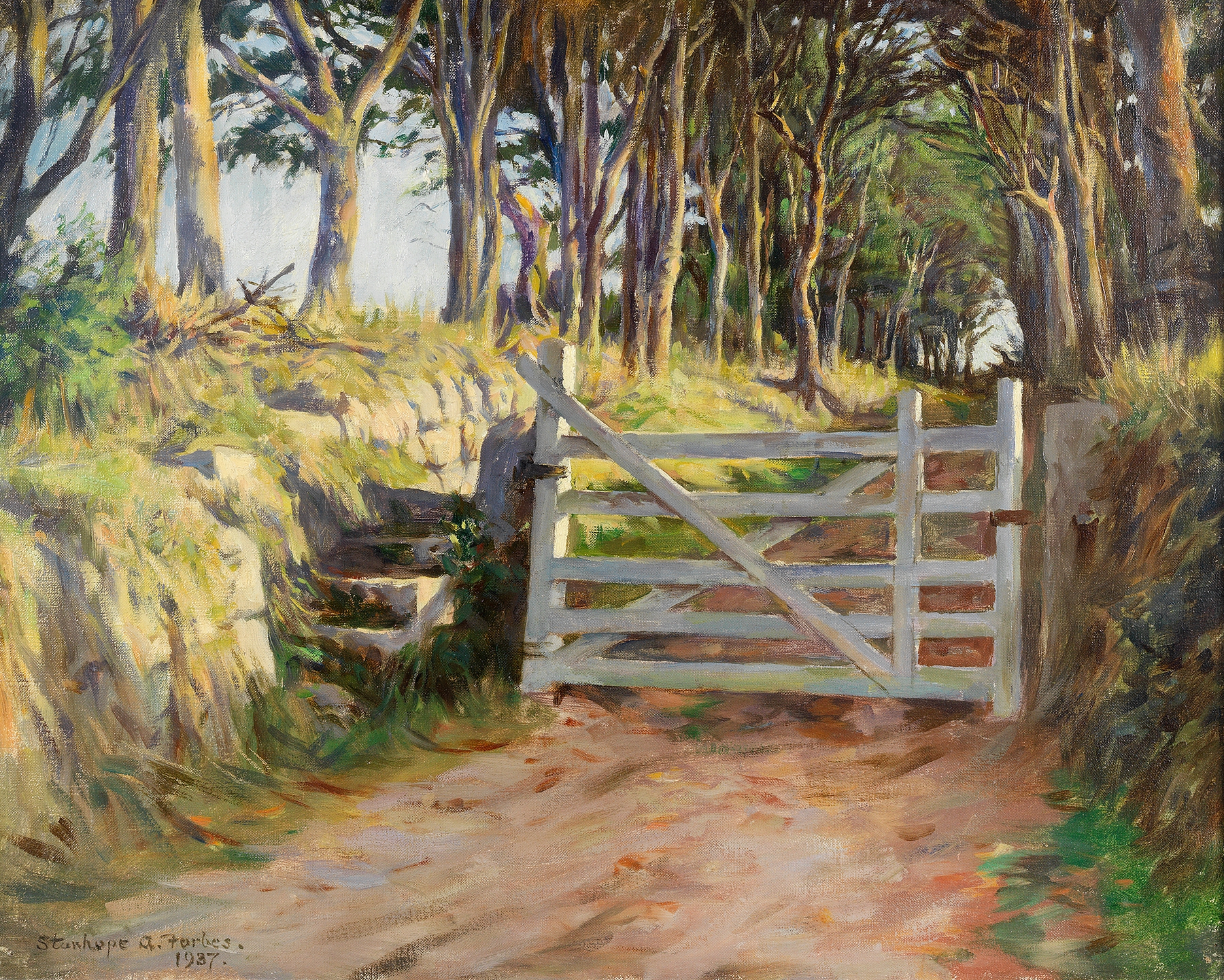 The White Gate by Stanhope Alexander Forbes, Impressionism, oil painting