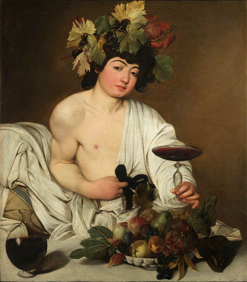Bacchus, by Caravaggio, public domain