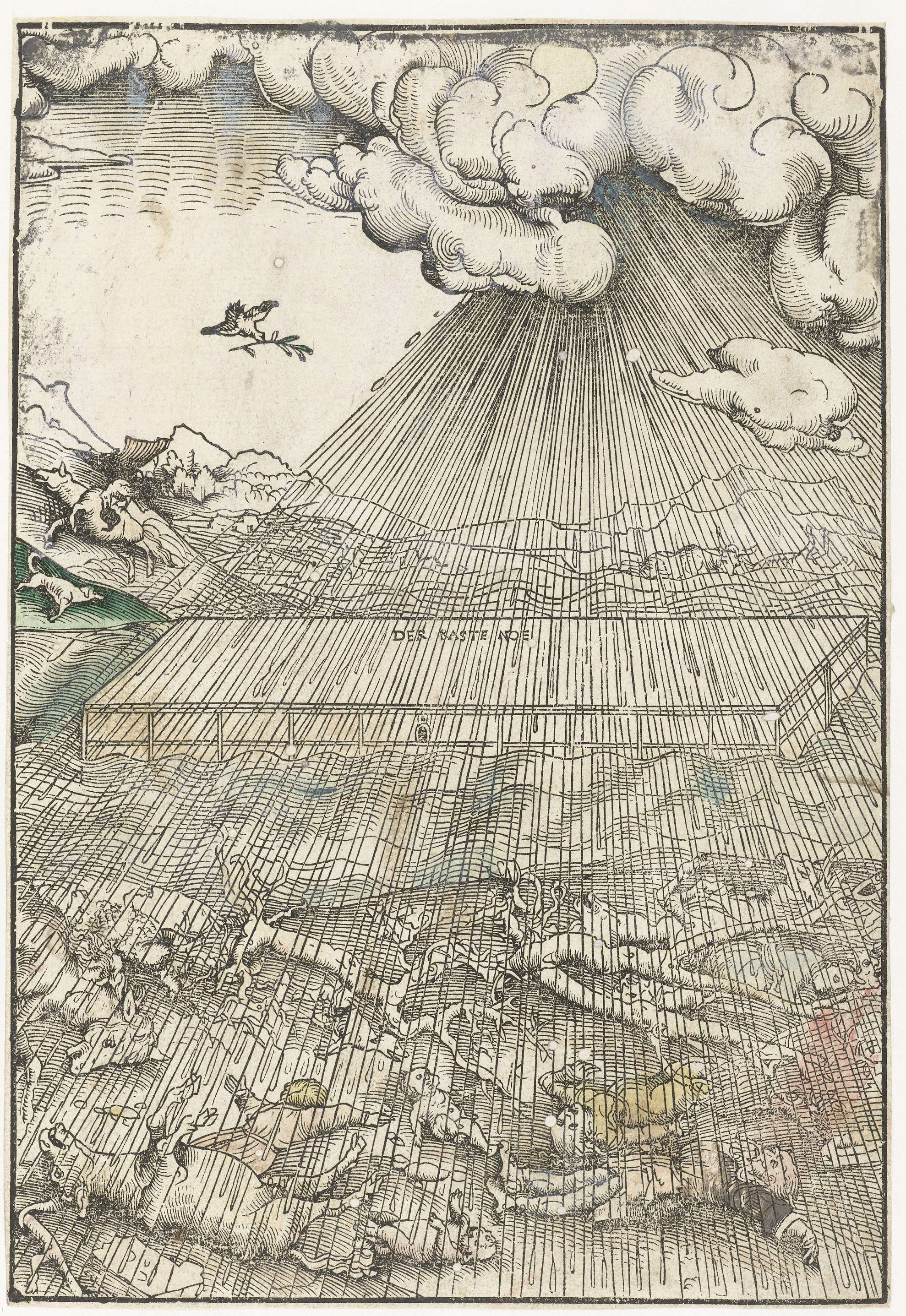 Zondvloed en ark van Noach, by Lucas Cranach (I), public domain