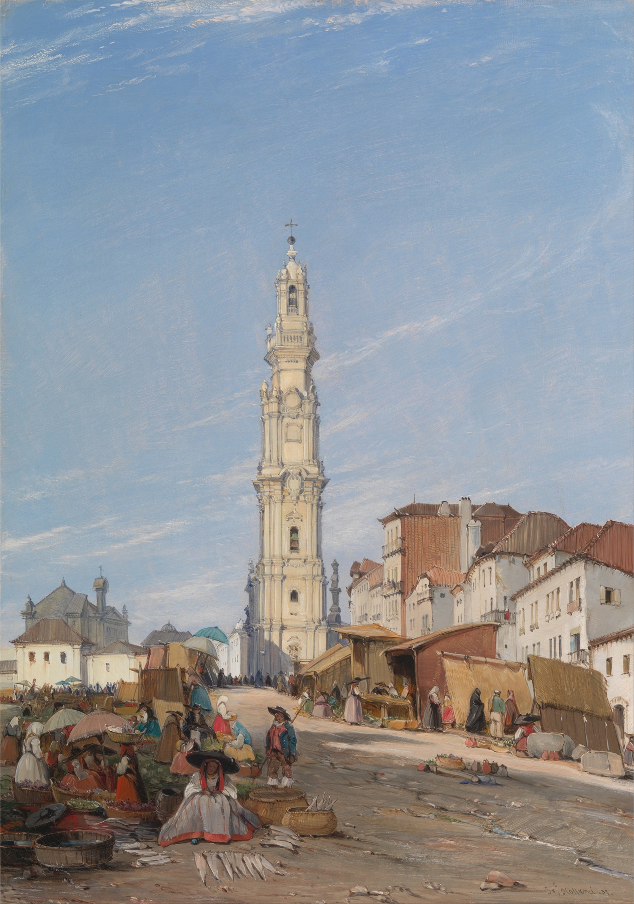 Torre Dos Clerigos, Oporto, Portugal by James Holland, oil painting