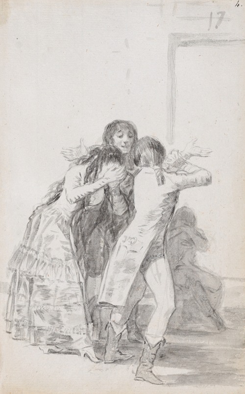A young woman weeps while covering her face, surrounded by men, showcasing emotional depth.
