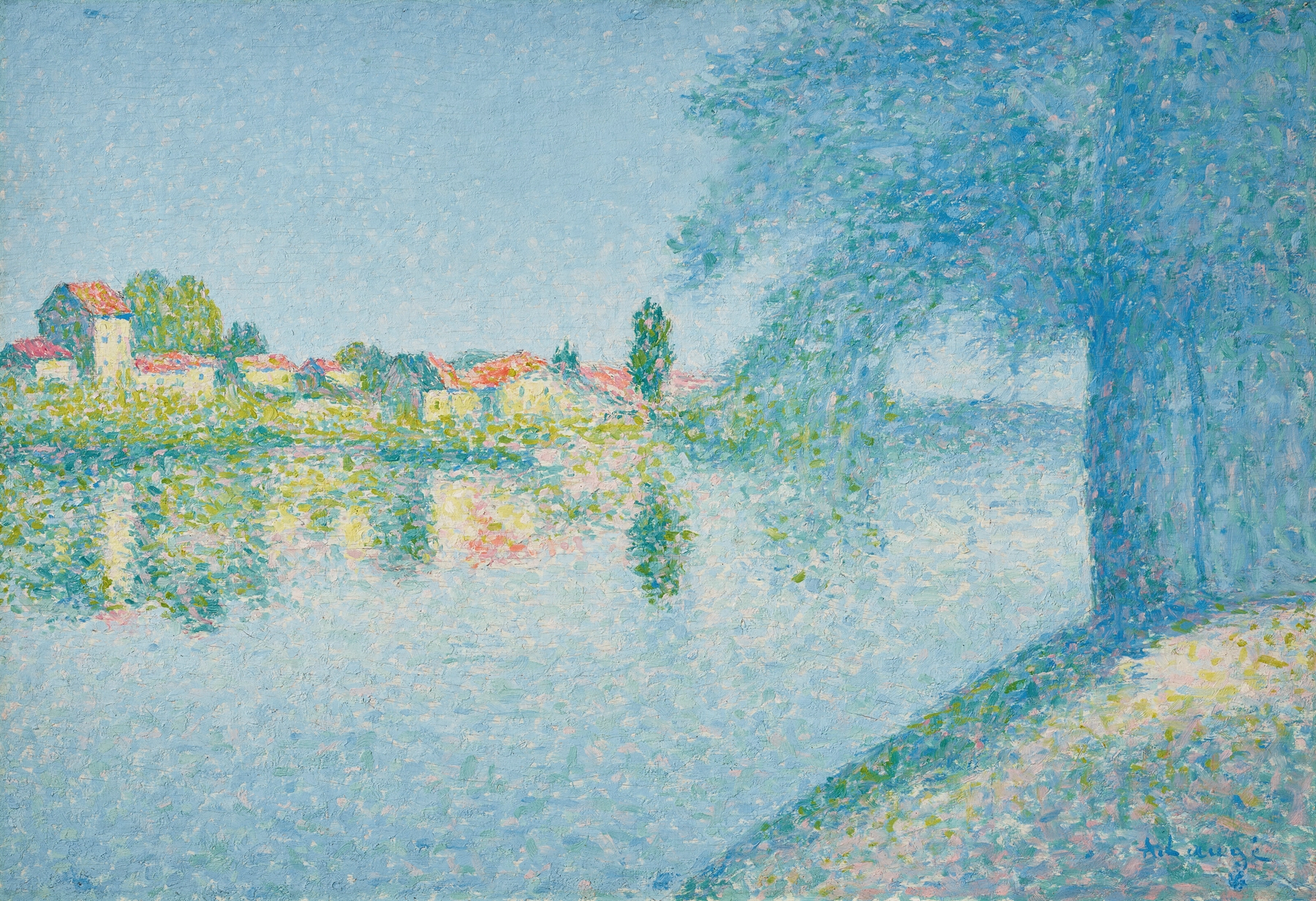 Vue des quais de la Garonne by Achille Laugé, oil on canvas depicting a river scene