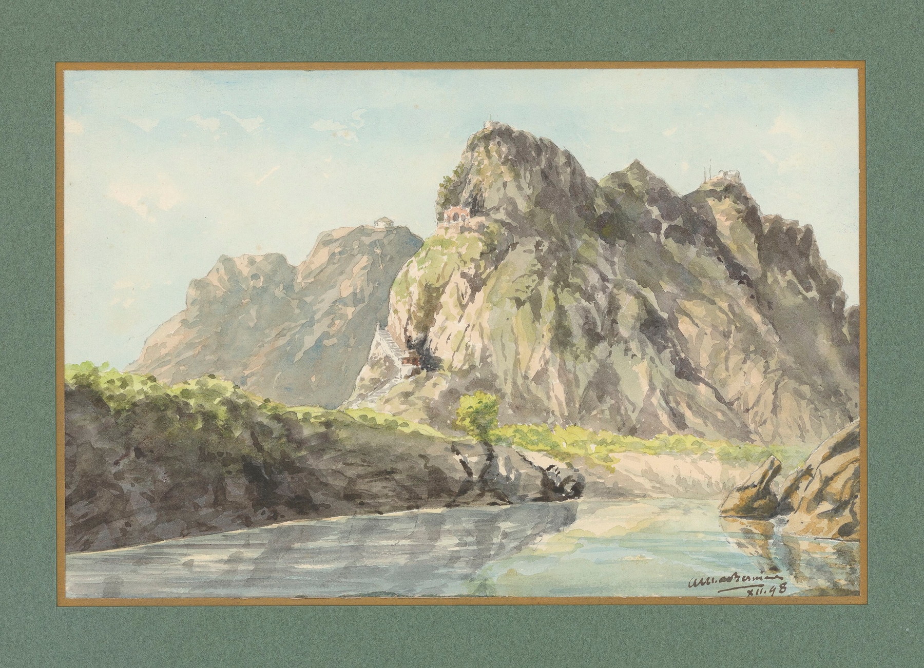 Watercolour by Auguste Mouillesaux de Bernières depicting soft washes of color and harmony.