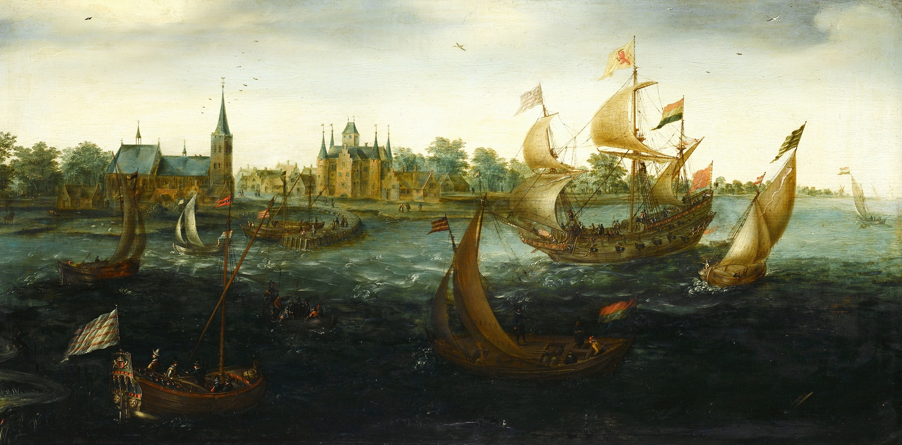 Ships off IJsselmonde, by Aert Anthonisz, public domain