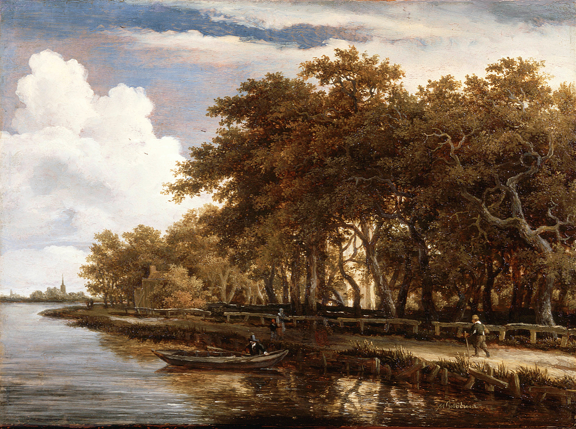 View Along the Amstel, by Meindert Hobbema, public domain