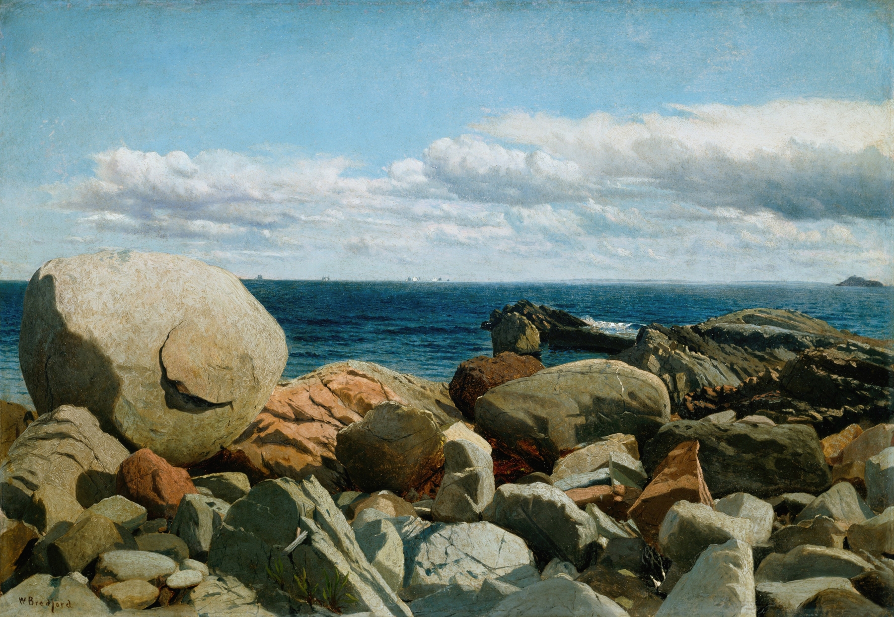 Coastal Rocks, Nahant; A Sketch, by William Bradford, public domain