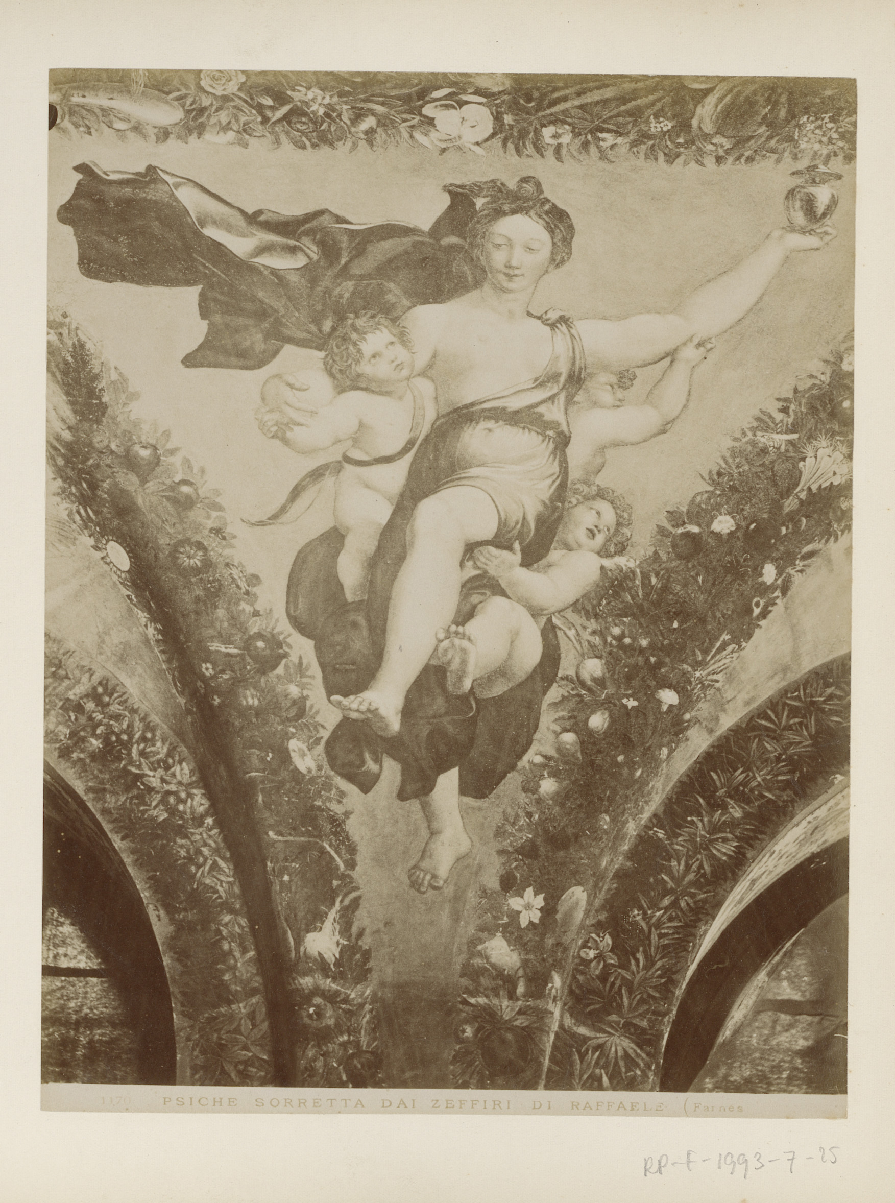 Fresco of Psyche supported by gentle evening wind, albumen print by Domenico Anderson