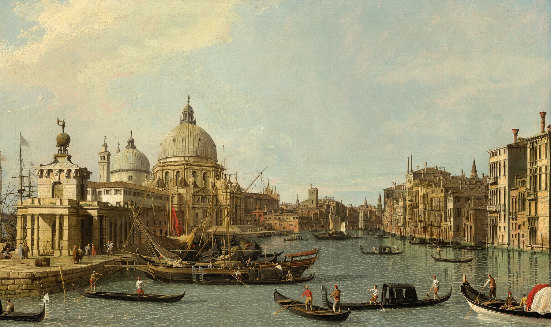 Venice; The Mouth of the Grand Canal from the East, by Canaletto, public domain