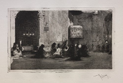 A painting depicting the Saint Joseph Church in Madrid by Mariano Fortuny Marsal.
