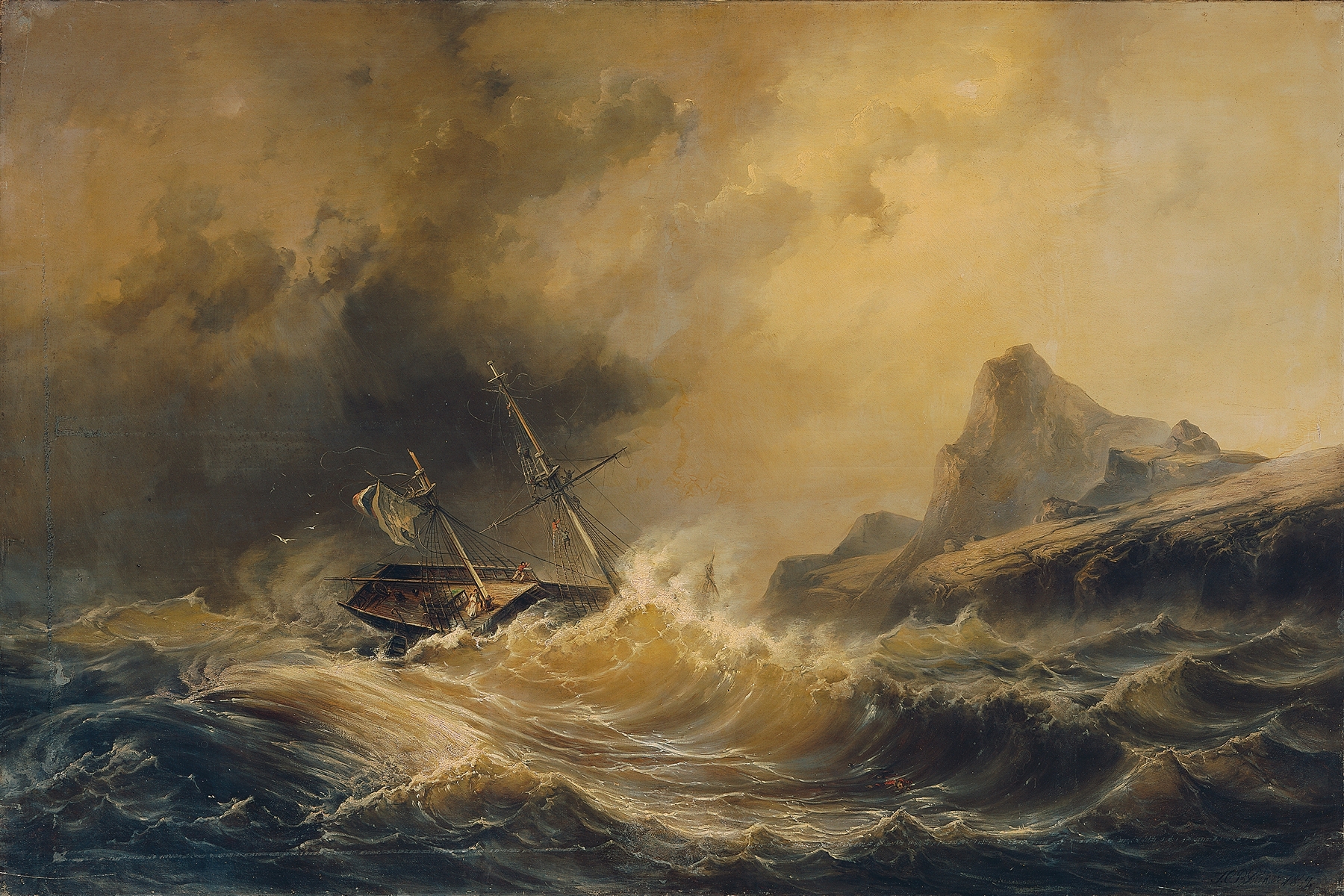 Schiffbruch bei Kap Hoorn, by Josef Carl Berthold Püttner, public domain