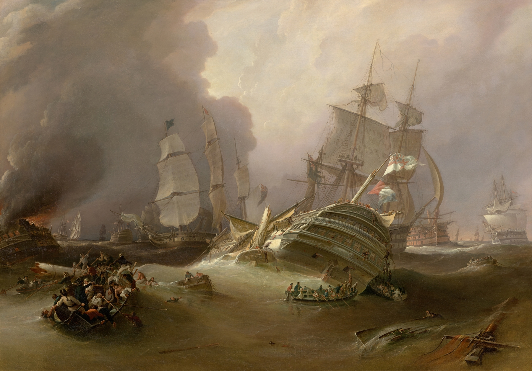 The Day after the Battle of Trafalgar, oil on canvas by Richard Brydges Beechey