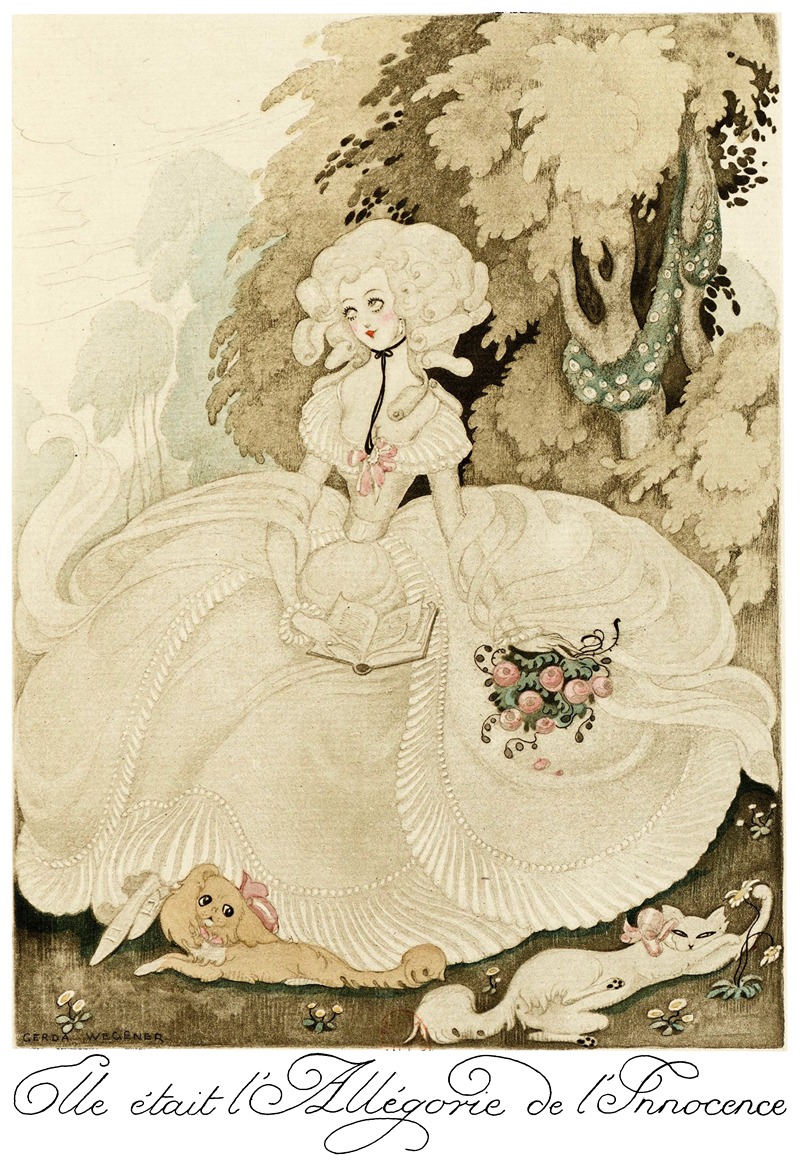 A striking portrait by Gerda Wegener showcasing a figure in vibrant red heels.