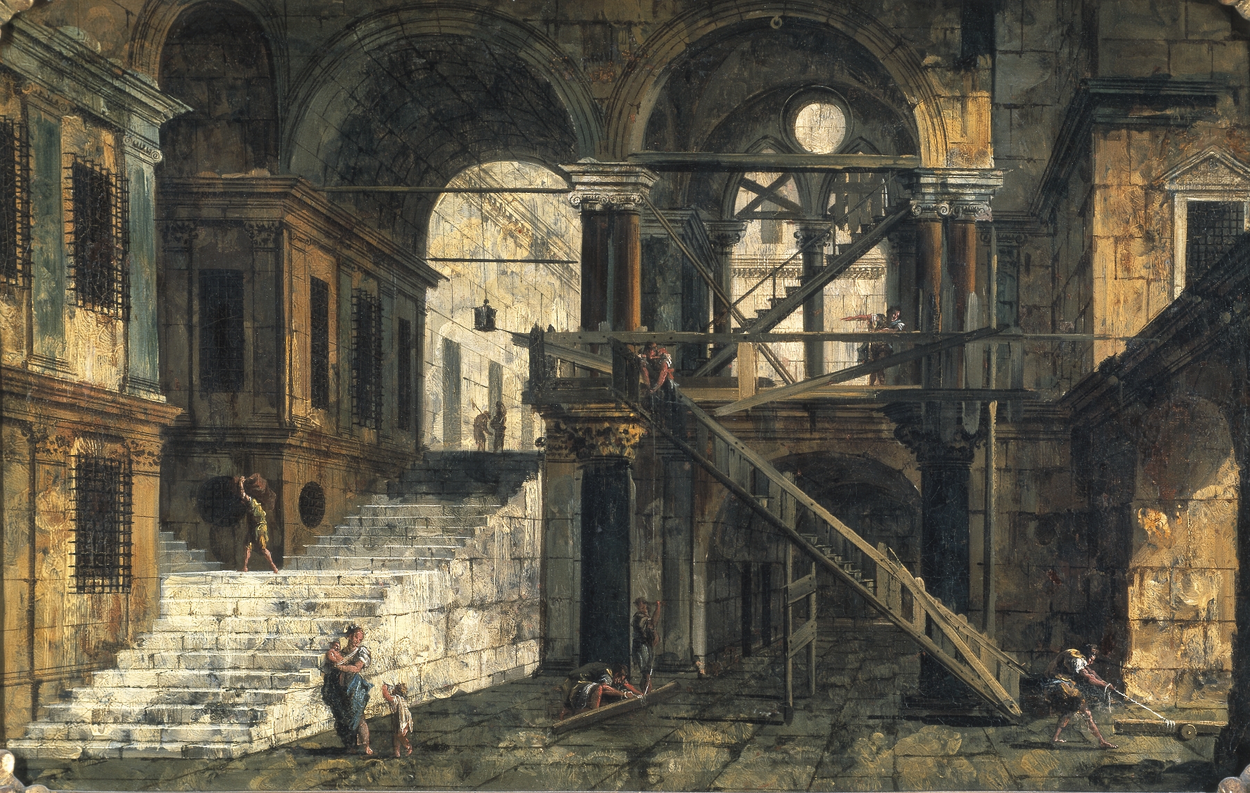 Stairwell in a Renaissance House, oil on canvas by Michele Marieschi