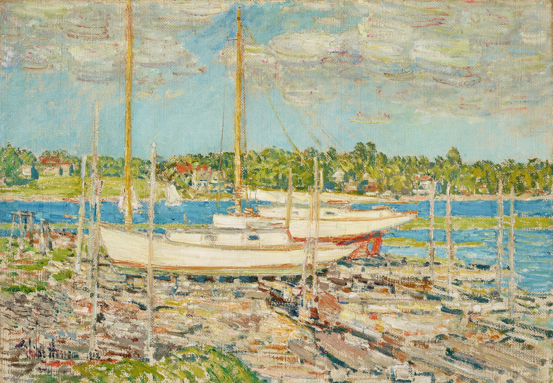 The Harbor, by Childe Hassam, public domain