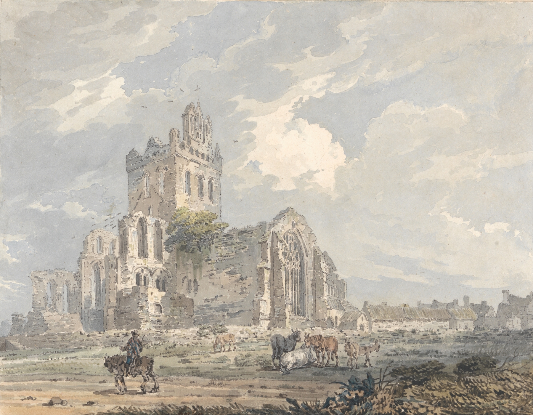 Jedburgh Abbey, Roxburghshire, by Thomas Girtin, public domain