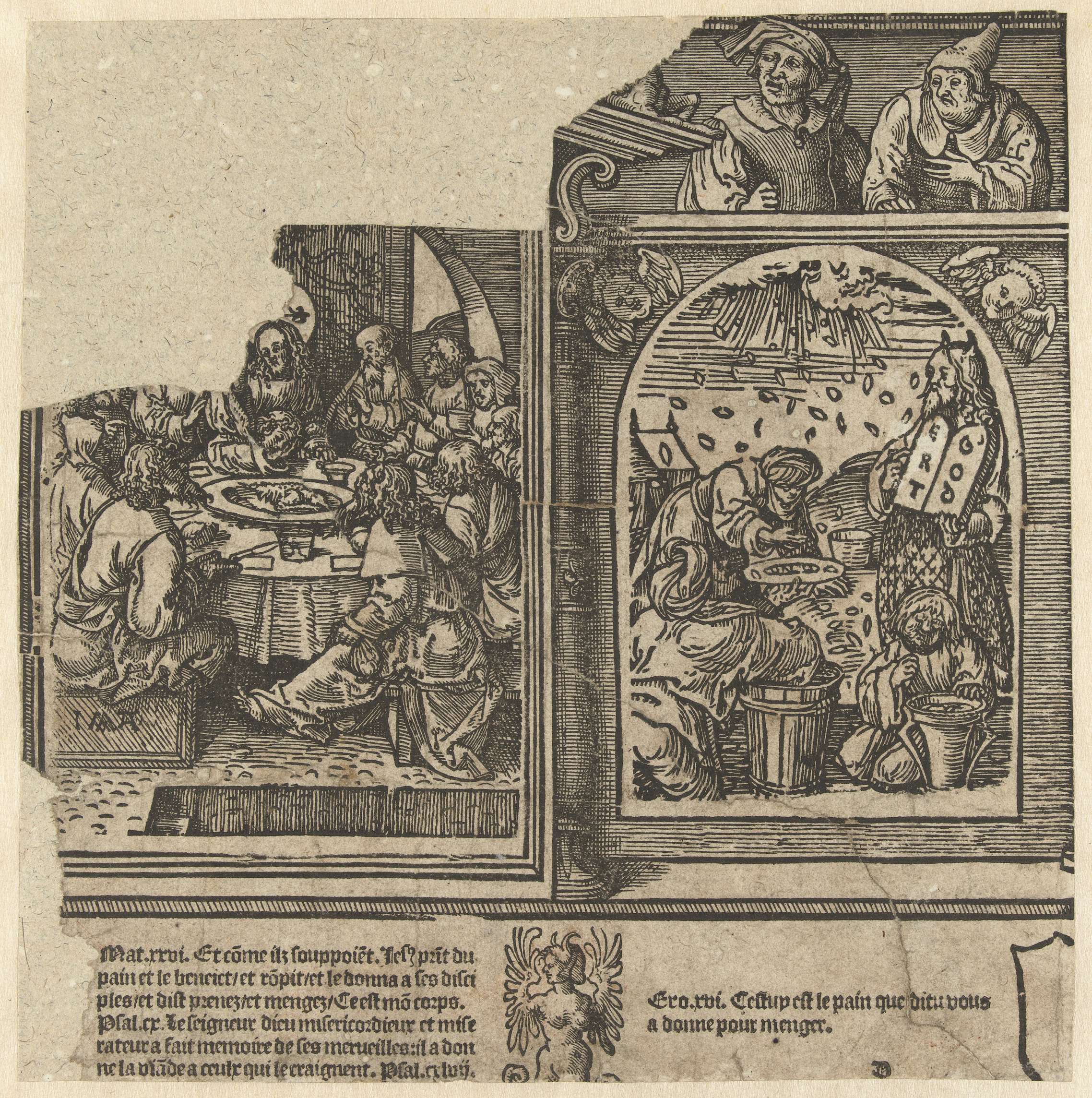 Het laatste avondmaal, en het verzamelen van het manna, by Jacob Cornelisz van Oostsanen, public domain