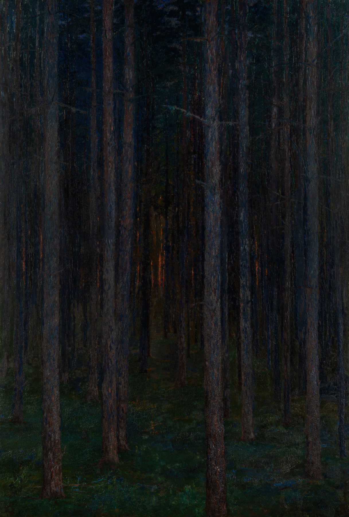 Forest scene with trees and dappled light, oil on canvas by Prince Eugen, Duke of Närke