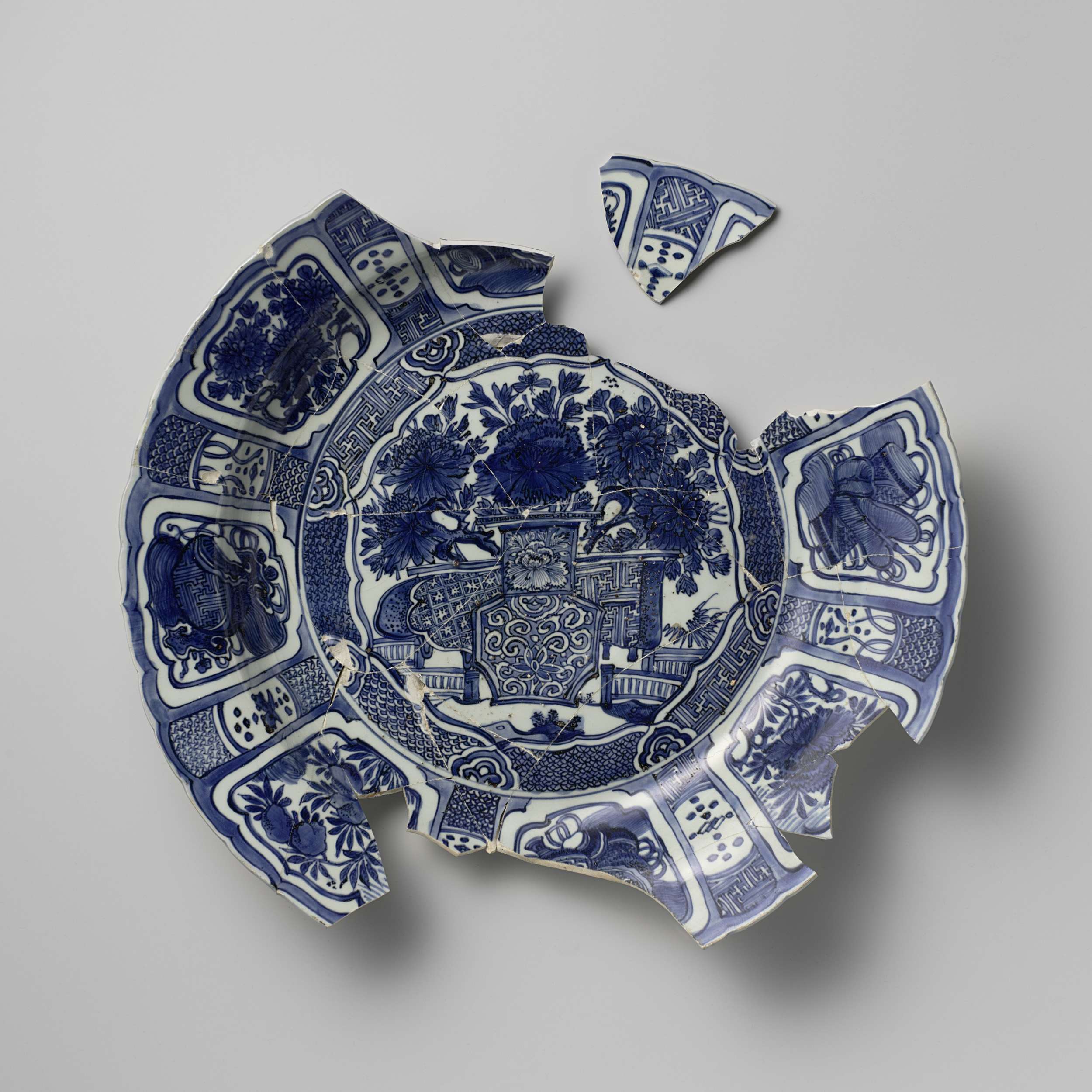 Fragment of a porcelain plate made of bone by Unknown Artist