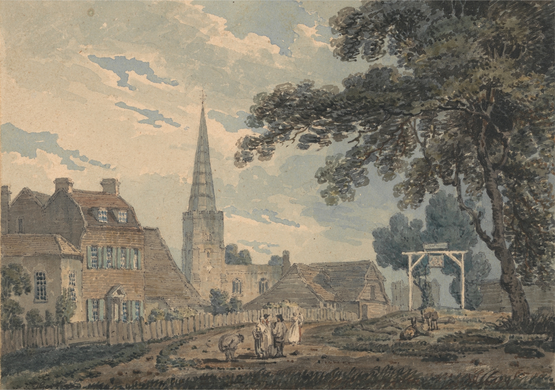 Harrow-on-the-Hill, Middlesex, by Thomas Girtin, public domain