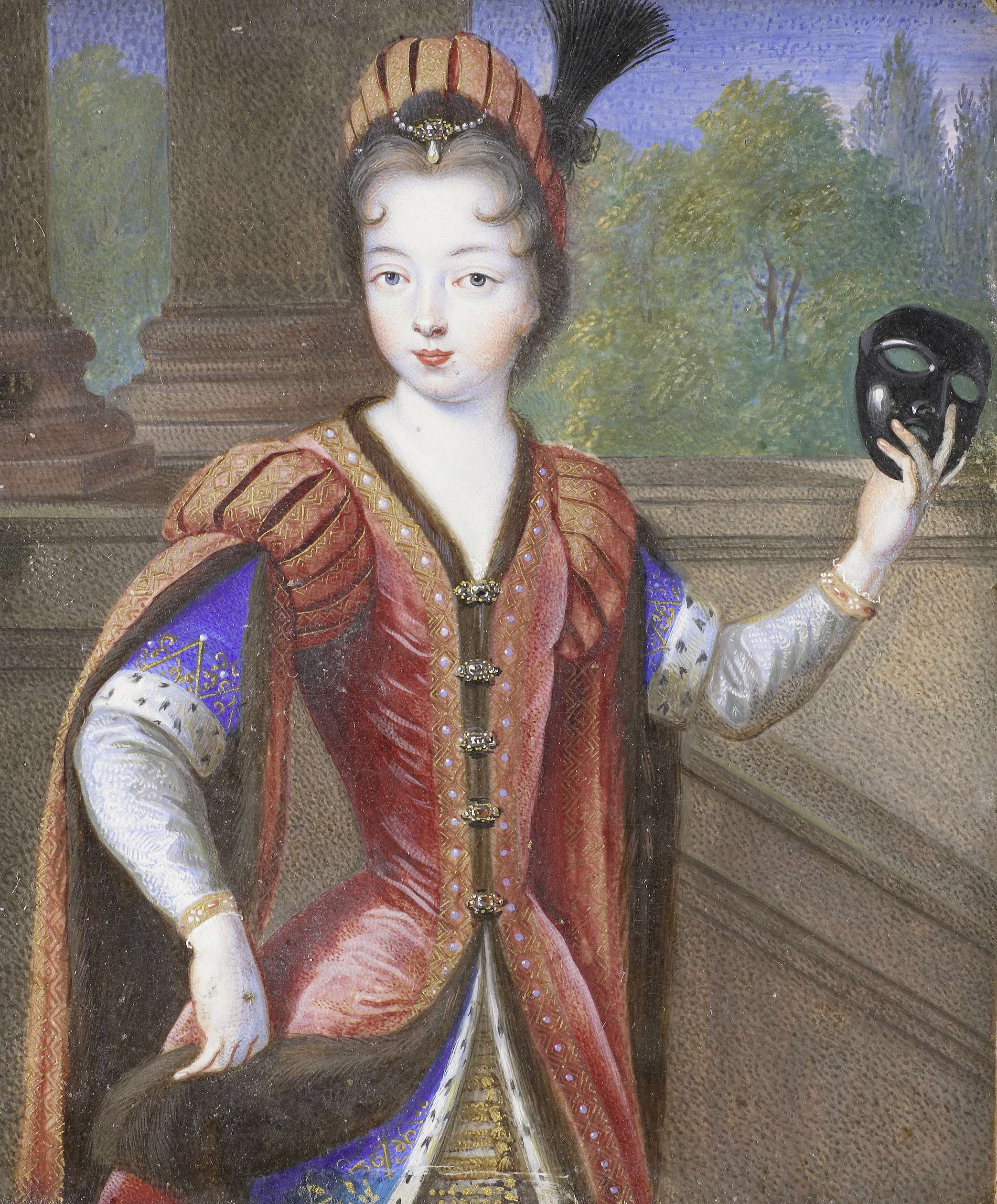 Portrait of a young woman in parchment by Unknown Artist