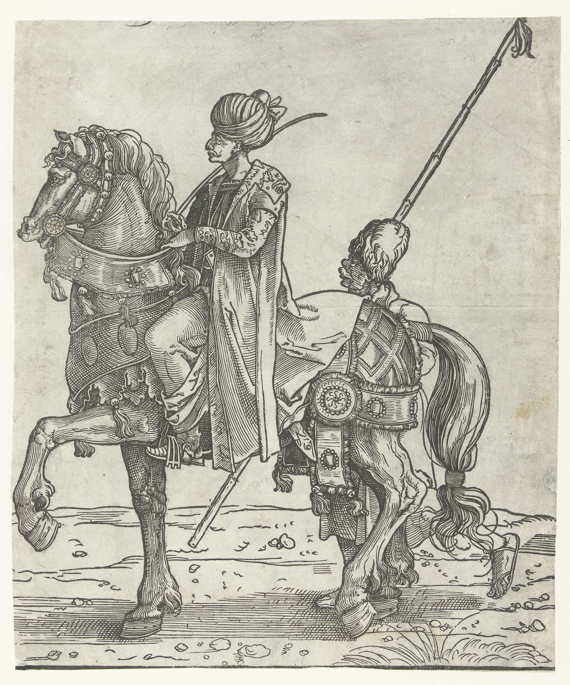 Portrait of Soleiman de Grote, paper medium by Jan Swart van Groningen