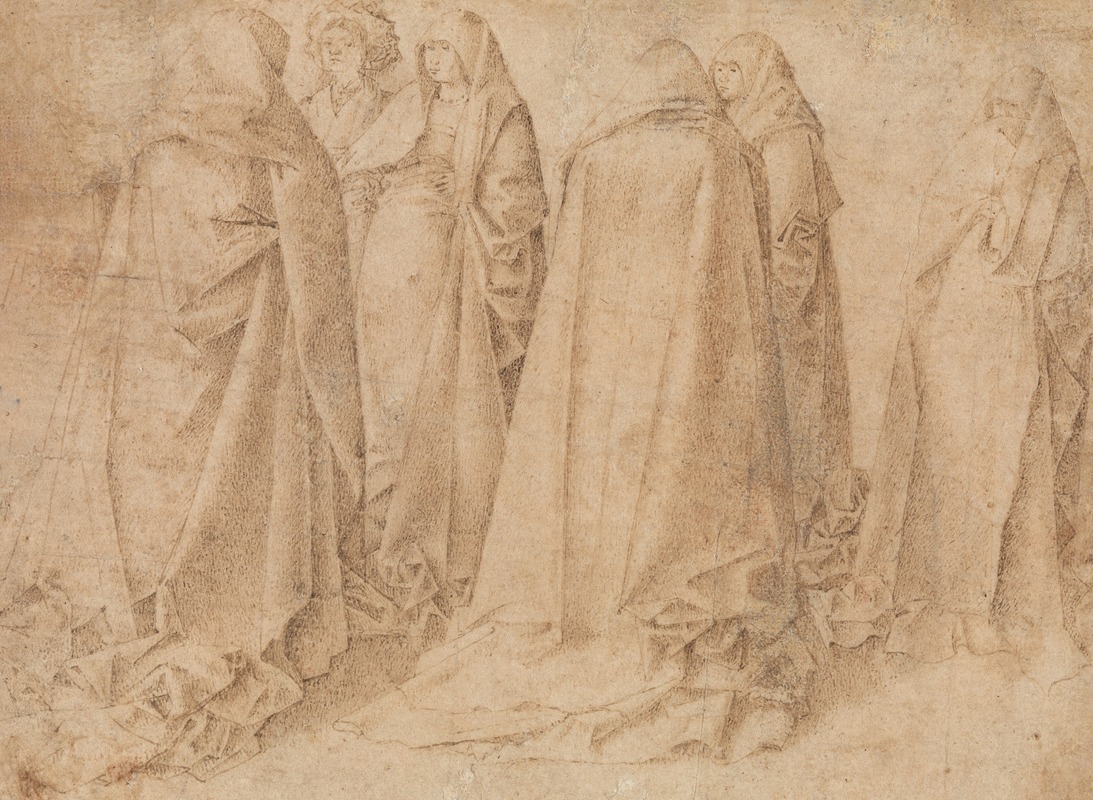 A captivating painting featuring draped figures by Antonello da Messina.