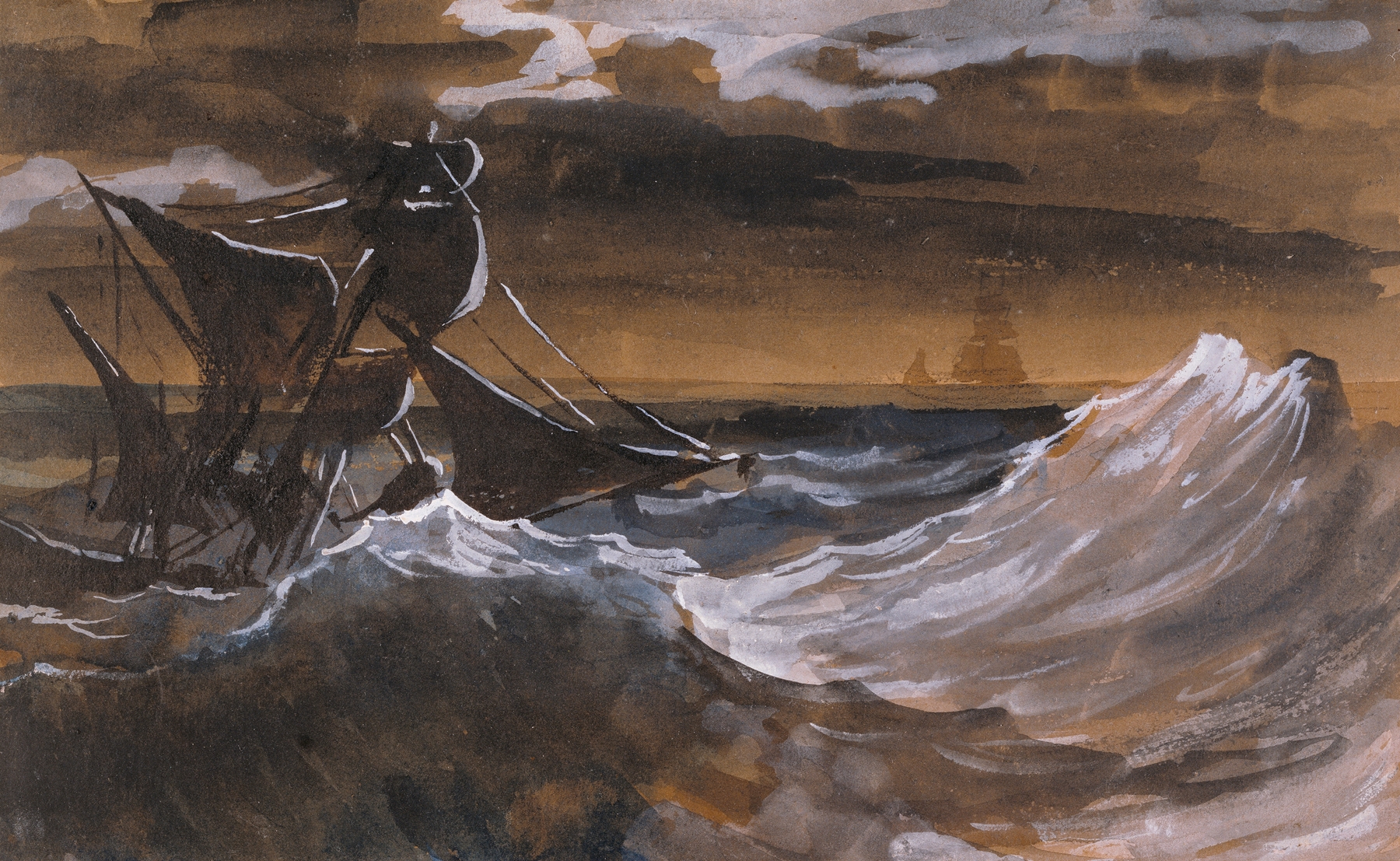 Sailboat on a Raging Sea, by Théodore Géricault, public domain