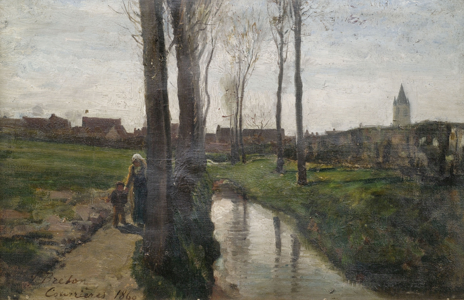 Landschaft bei Courrières, by Jules Breton, public domain