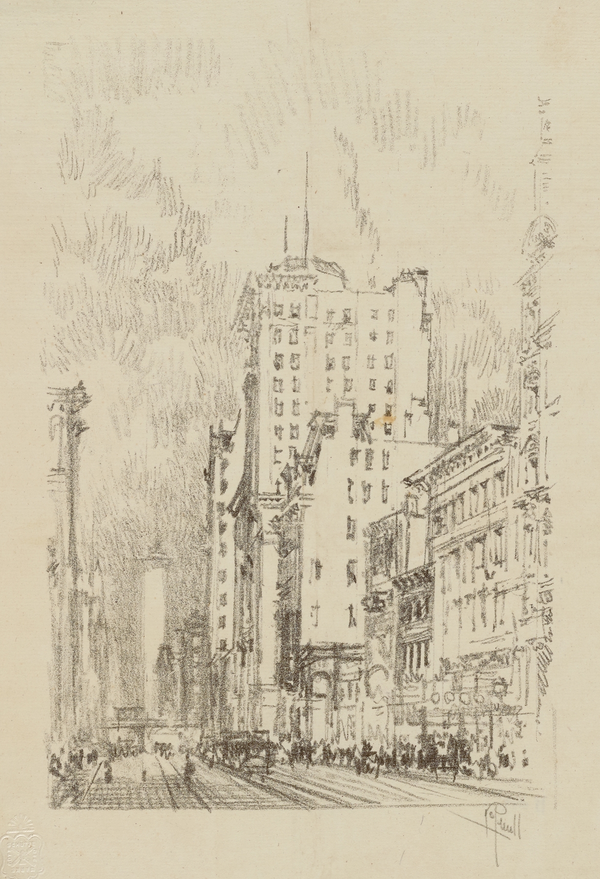 Broadway Above 23rd Street, by Joseph Pennell, public domain