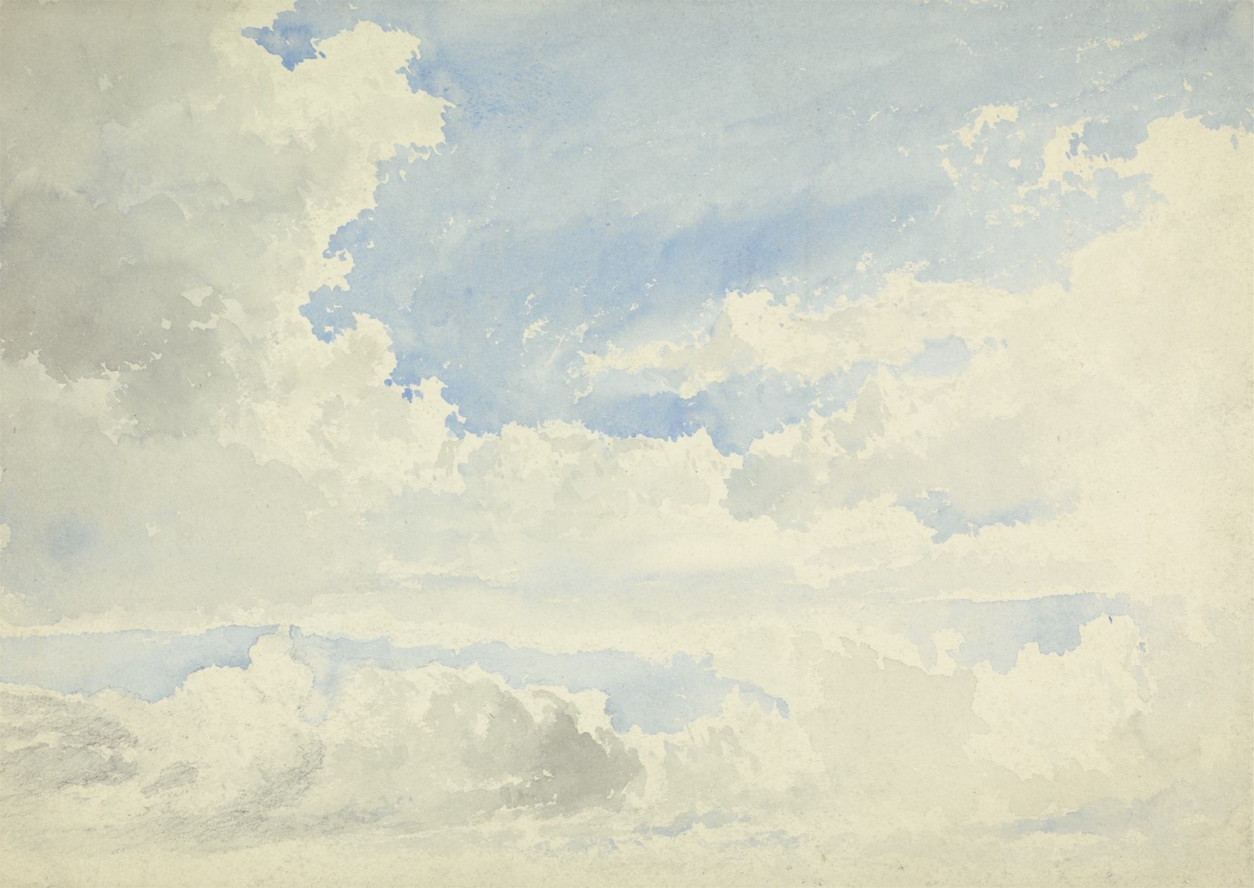 Cloud Study by Aaron Edwin Penley, oil on canvas depicting a serene sky with clouds.