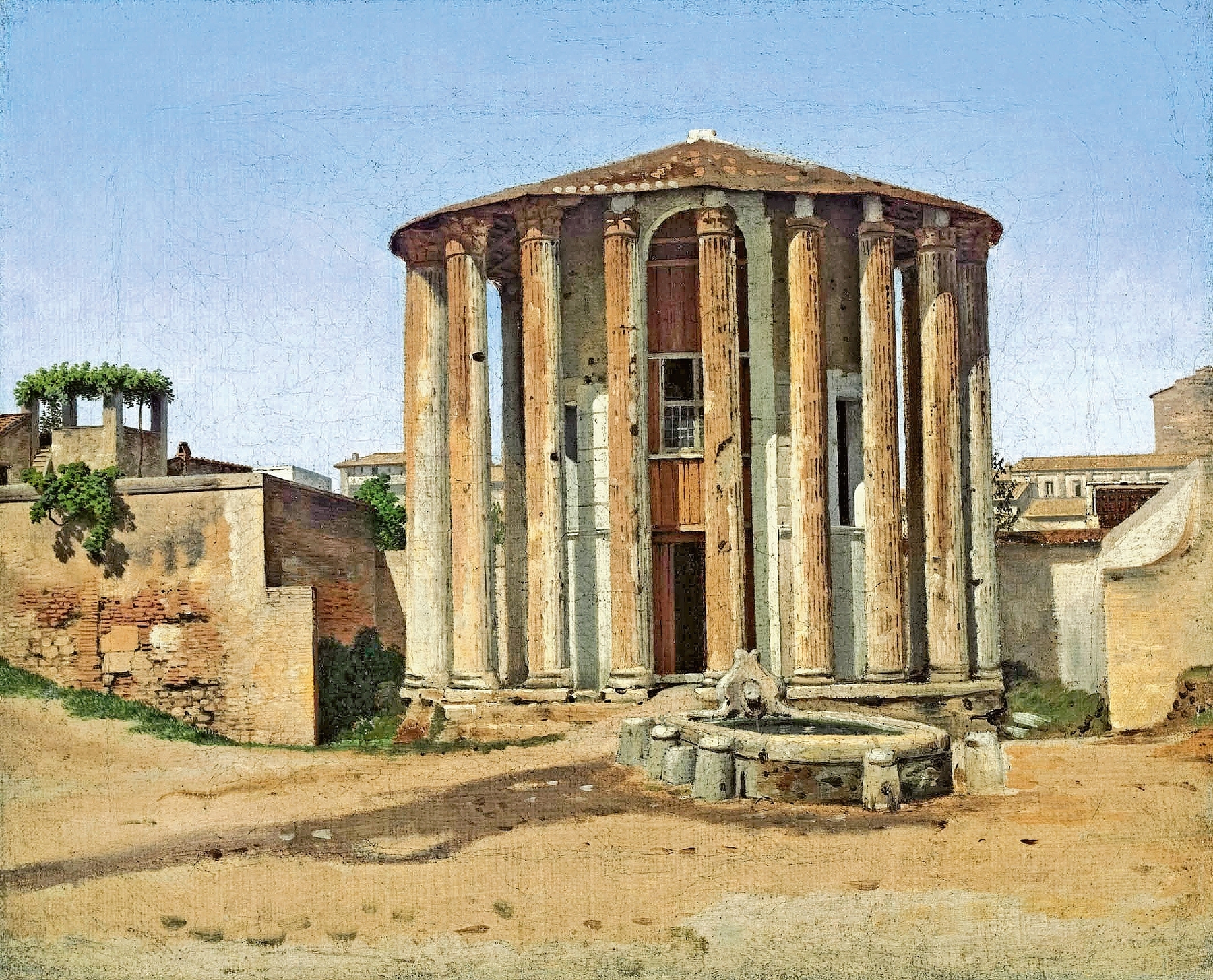 Vesta Temple in Rome, by Christoffer Wilhelm Eckersberg, public domain