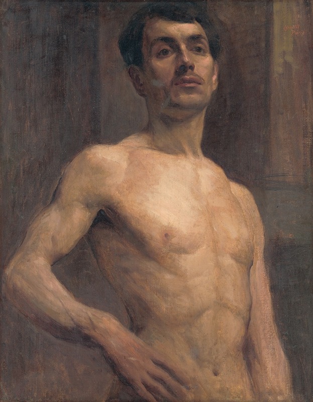 Male nude, by Elemír Halász-Hradil, public domain