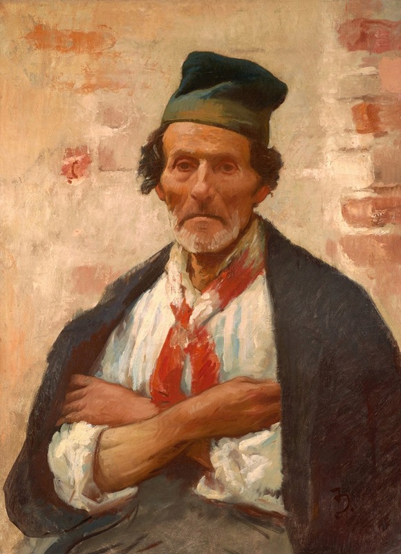 A depiction of a fisherman in Chioggia, showcasing daily life.
