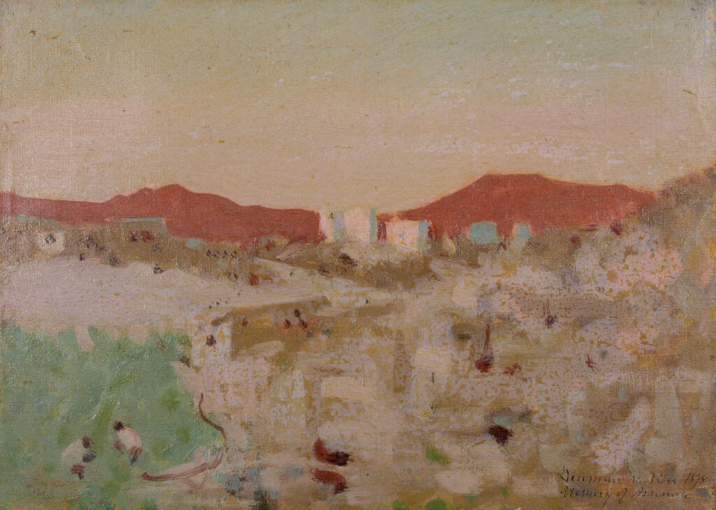 Landscape with Two Figures by Denman Waldo Ross, oil on canvas