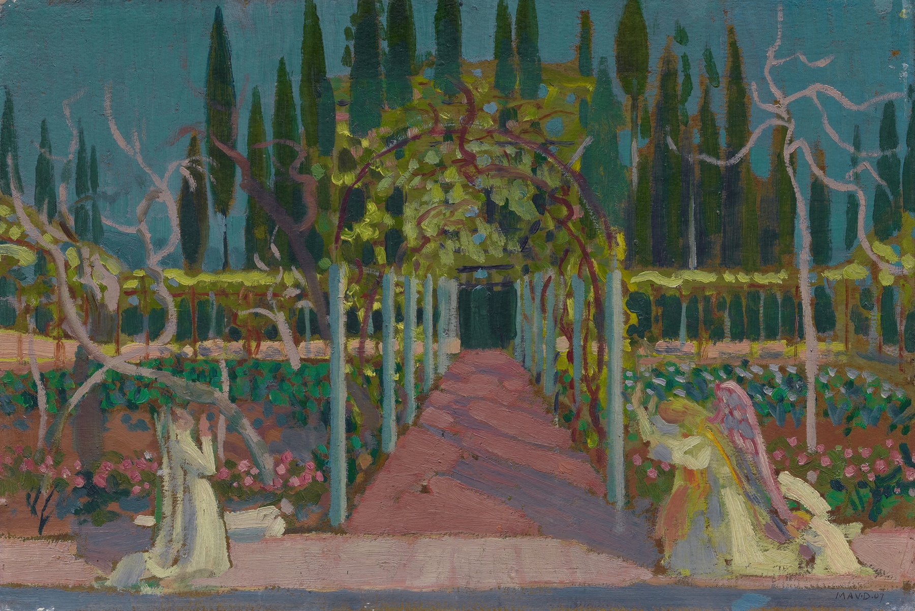 Annunciation by Maurice Denis, oil on canvas depicting an angel in flowing robes.