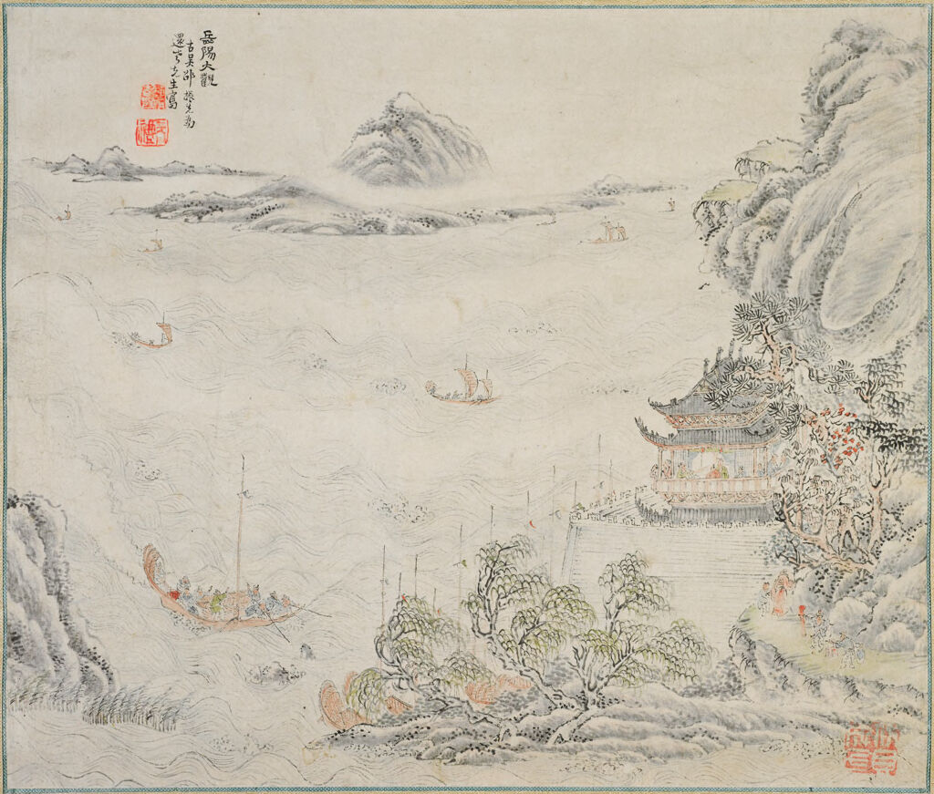 Yueyang Pavilion (after Shao Zhenxian), by Ikeno Taiga 池大雅, public domain
