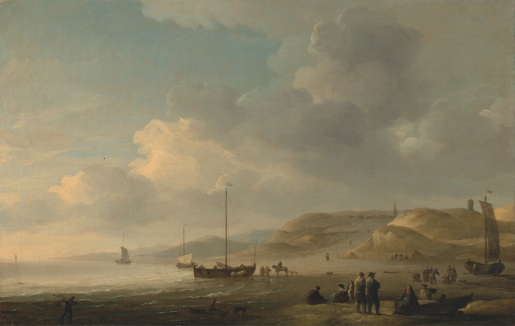 The Coast near Scheveningen with Fishing Pinks on the Shore, by Charles Brooking, public domain