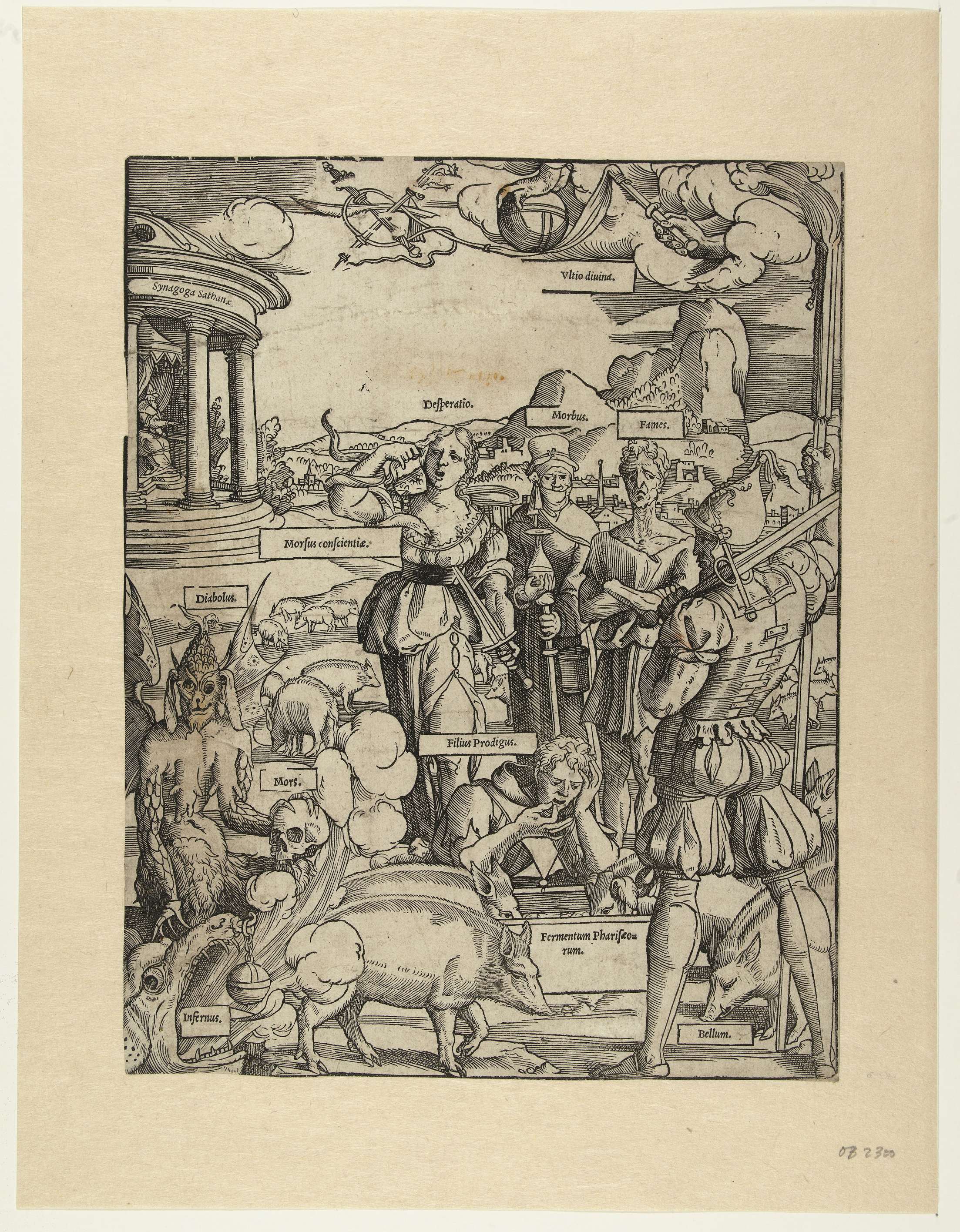 De verloren zoon eet uit de varkenstrog, by Cornelis Anthonisz., public domain