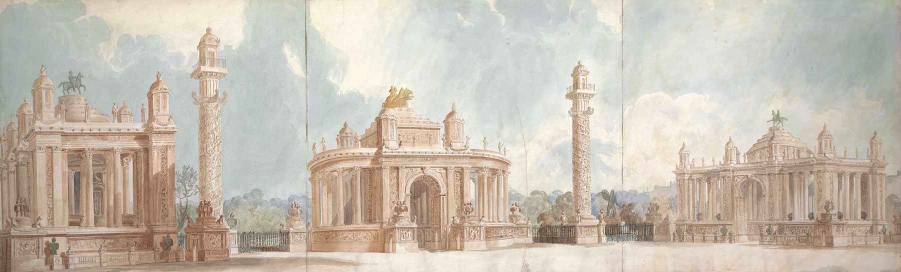 Design for Hyde Park and St. James’ Park Entrance by Sir John Soane, 1826, architecture