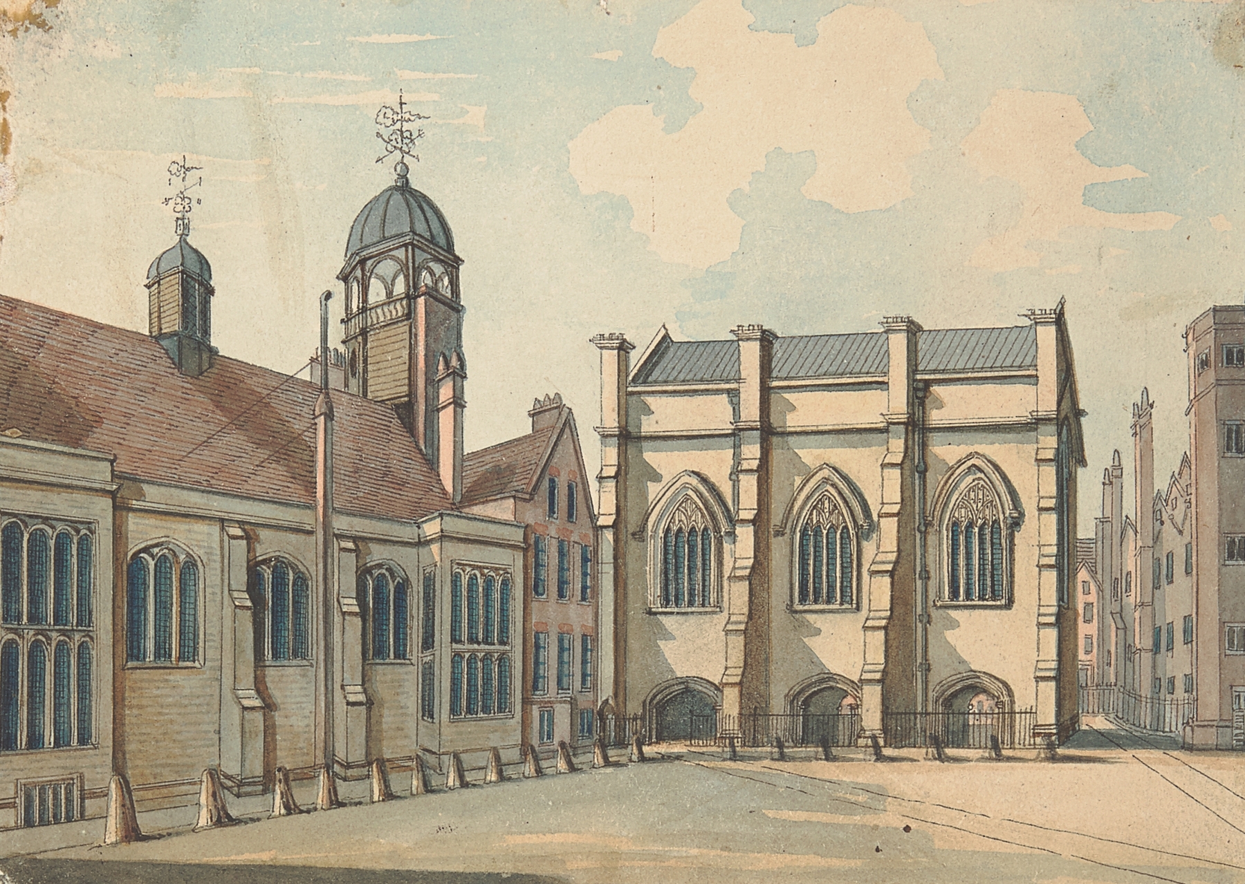 Neoclassical architecture of Lincoln’s Inn Hall and Chapel by Samuel Ireland