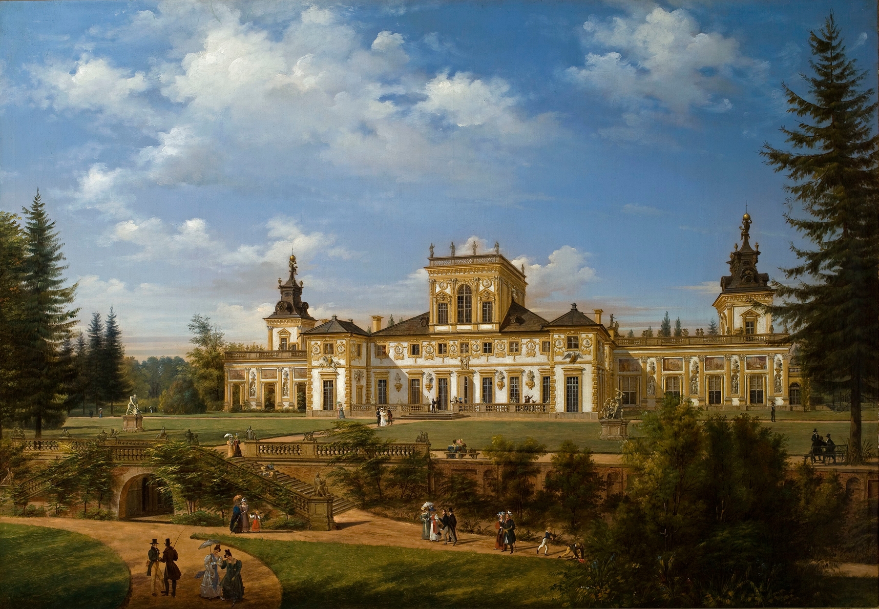 View of the Wilanów Palace, Romanticism, by Wincenty Kasprzycki