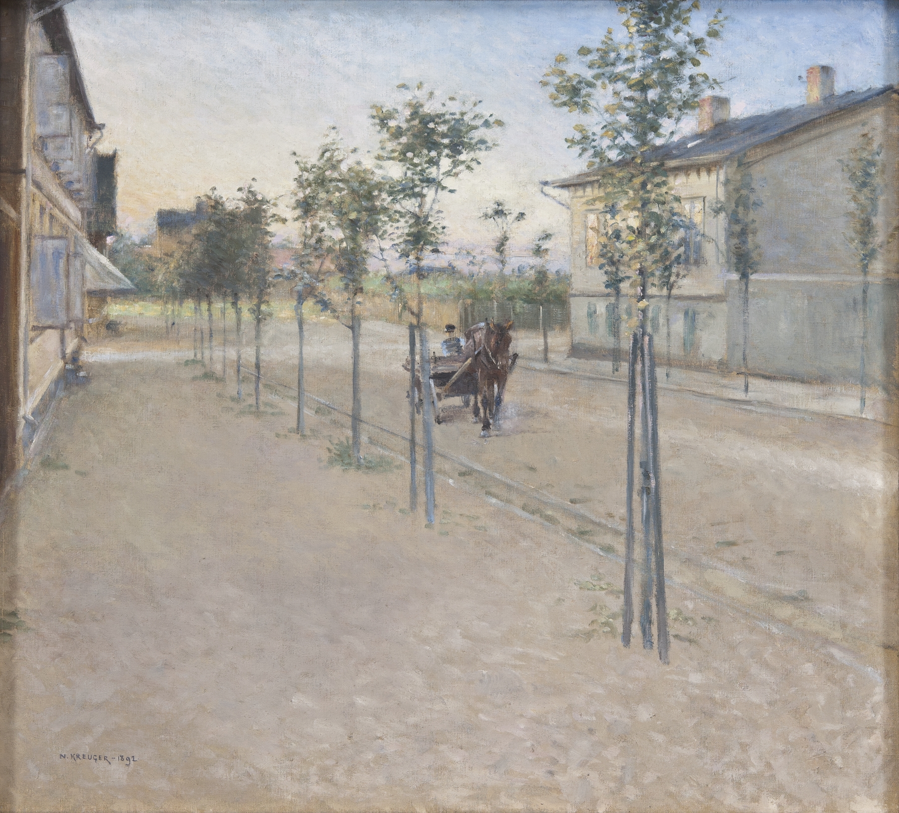 Evening in Varberg by Nils Kreuger, Impressionism, landscape
