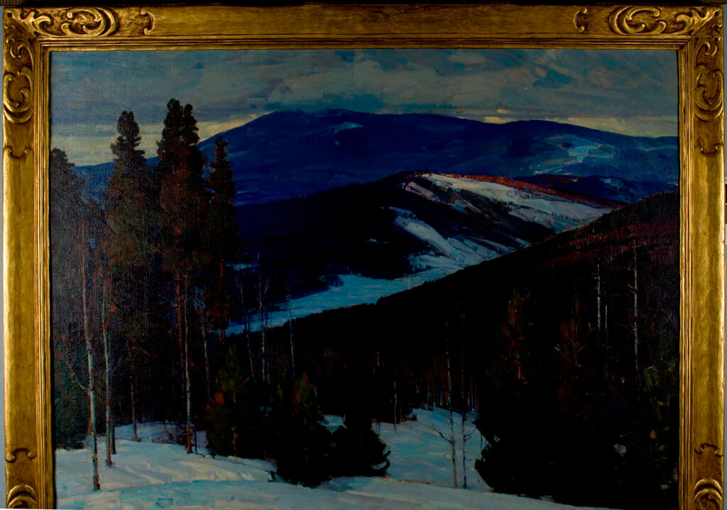 Upland Country by Aldro Thompson Hibbard, oil on canvas, depicting a stream in a lush landscape