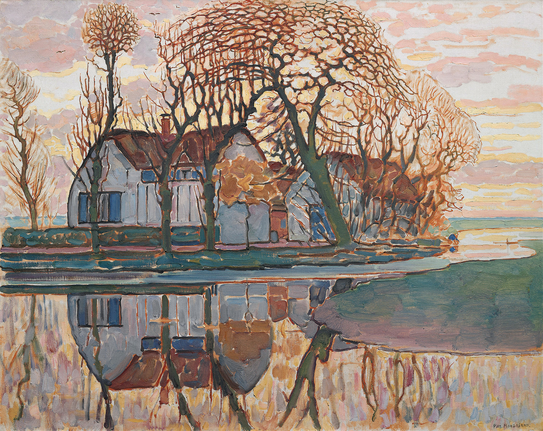 Farm near Duivendrecht, by Piet Mondrian, public domain