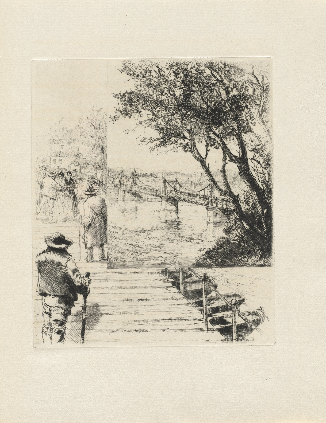 Engraving by Auguste Brouet depicting a poignant portrait with emotional depth