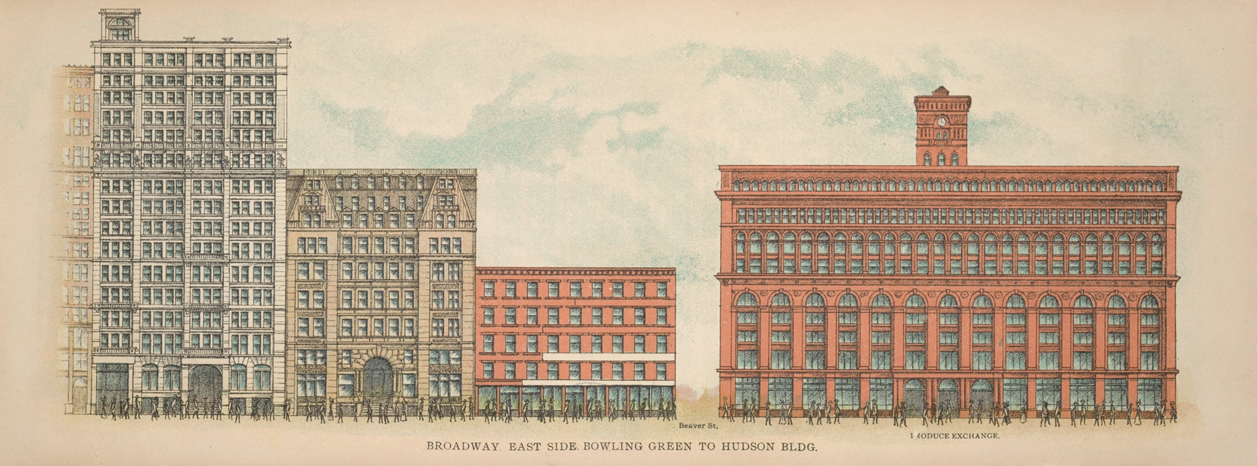 Genre scene depicting a busy city street by Mail & Express, 1899
