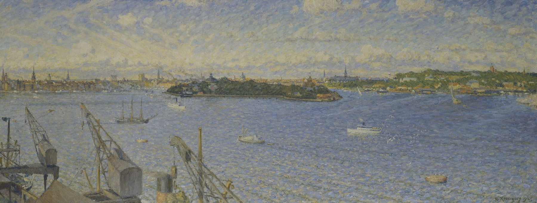 Stockholm Ström from Fjällgatan, oil on canvas by Nils Kreuger